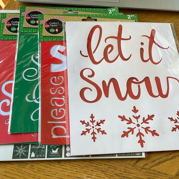6 Packs of Christmas Winter Holiday Stencils NEW - Picture 1 of 16